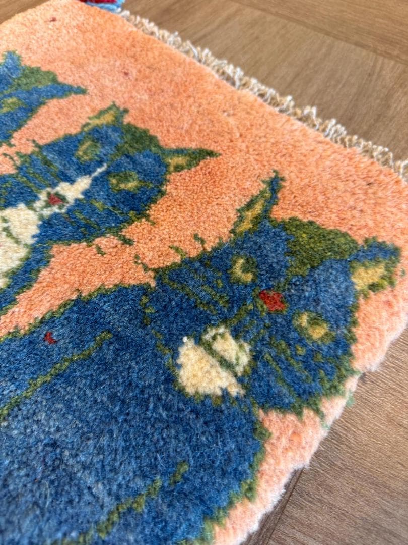 ペルシャギャッベ (ギャベ) チェアマット 39x38cm ギャッベ ラグ 玄関