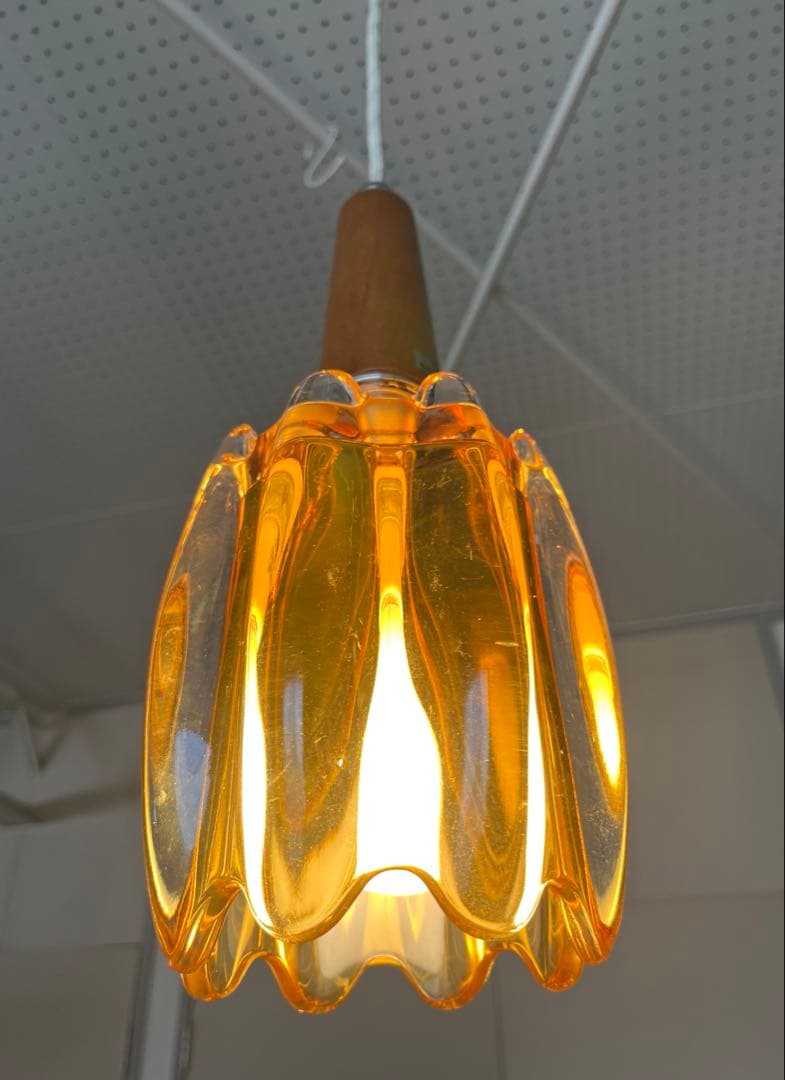 ヴィンテージ　70's ペンダントランプ　ミッドセンチュリー レトロモダン
