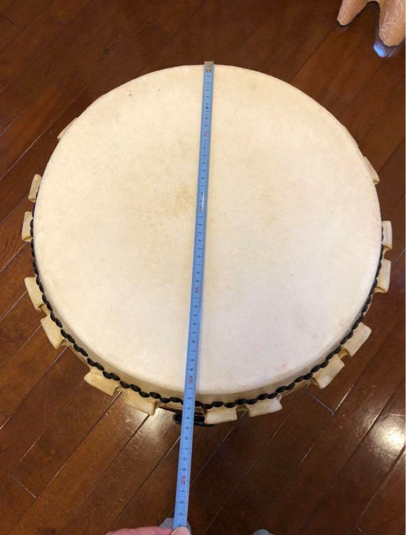 トモ　長胴太鼓　一尺四寸　台座付き