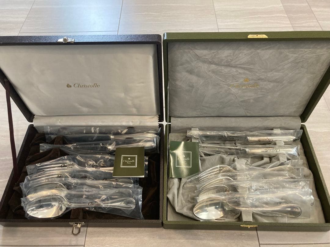 未使用　Christofle カトラリーセット 2ケース付き