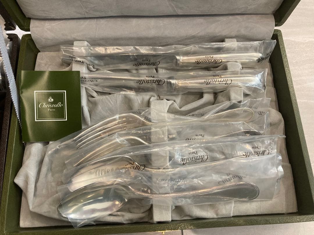 未使用　Christofle カトラリーセット 2ケース付き