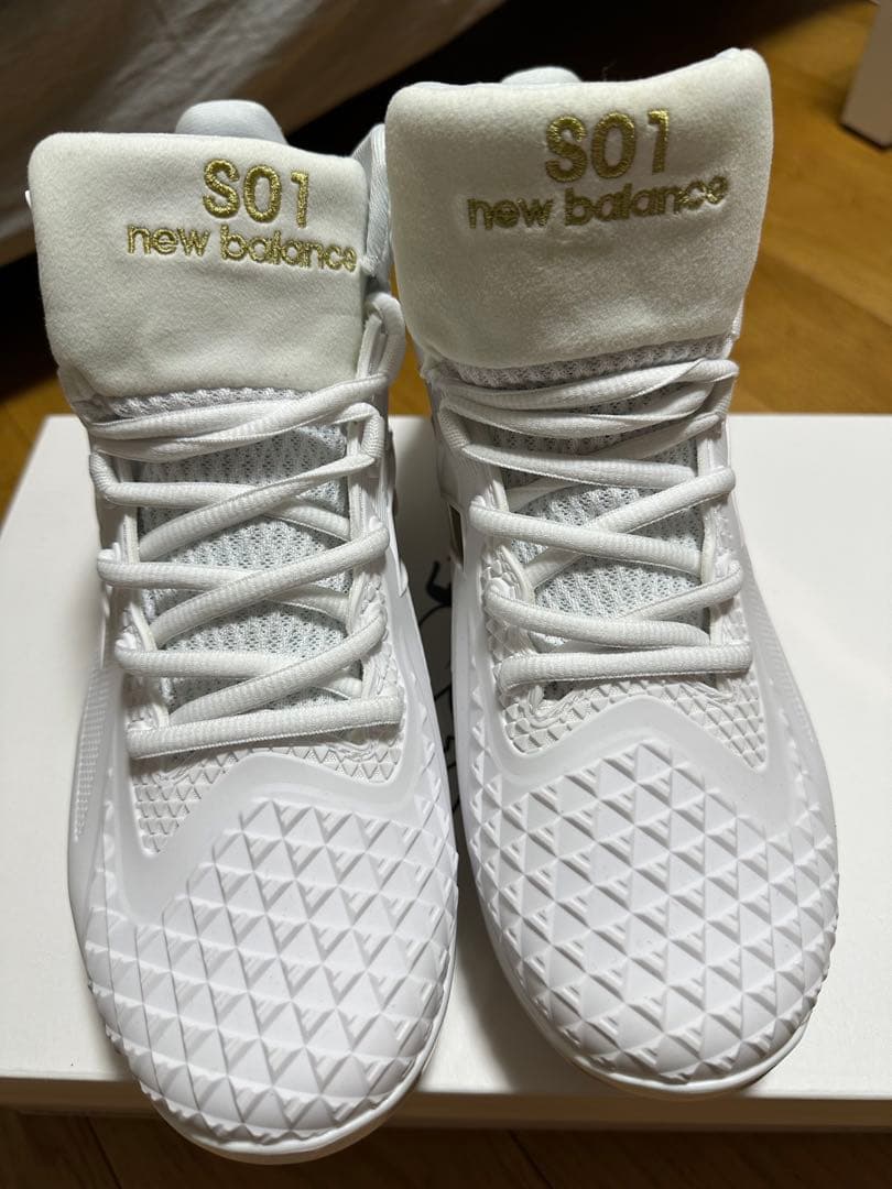 New Balance S01 ホワイト ゴールド スパイク