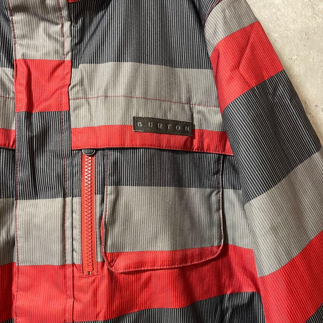 Burtonバートンスキーウェアスノーボードジャケットパーカー灰色グレー赤レッド