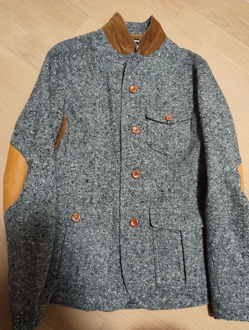 WHITE MOUNTAINEERING レザーパッチツイードジャケット