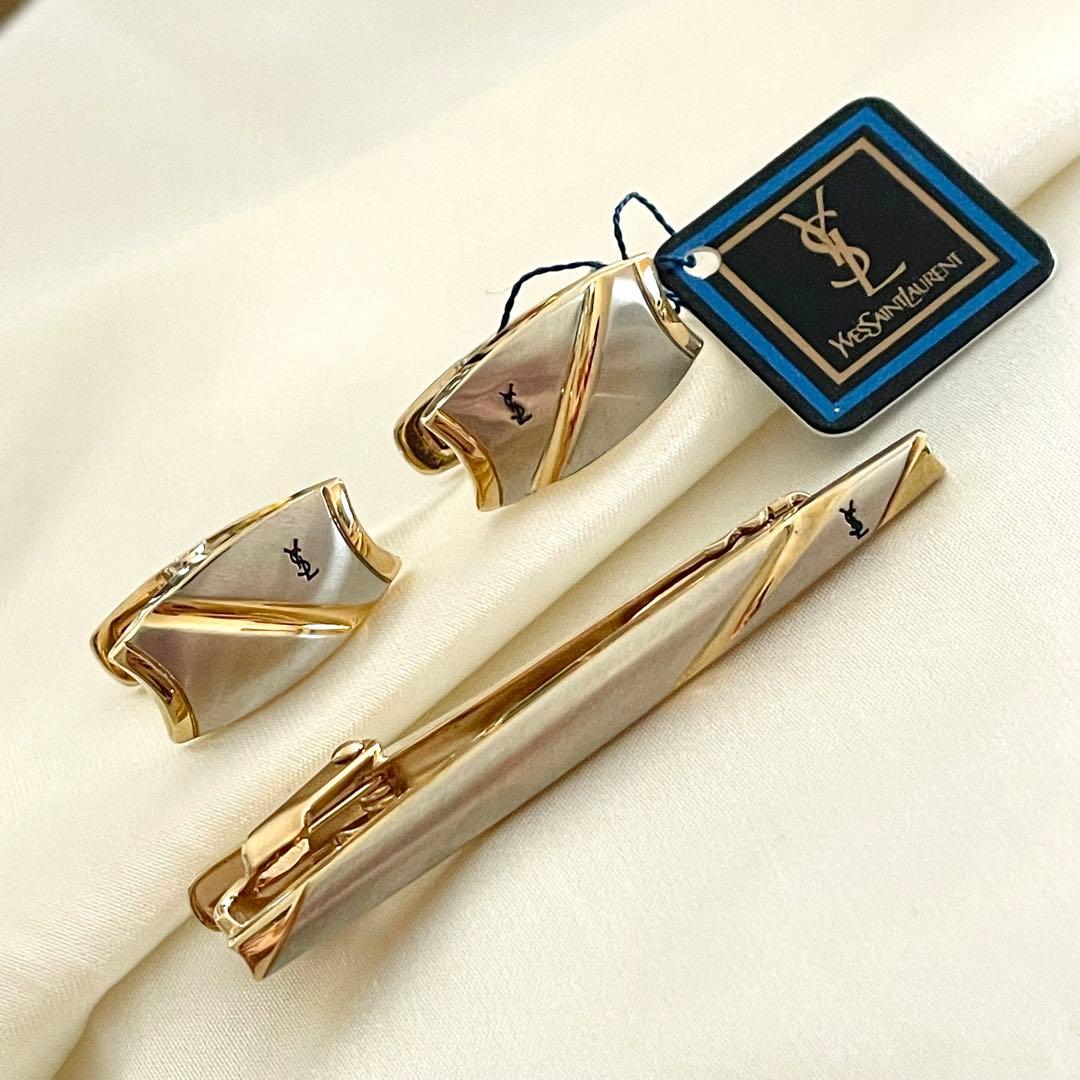 イヴサンローラン ネクタイピン カフス シルバー イブサンローラン YSL