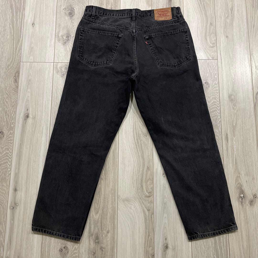 90s Levi's 550 後染めブラック W38 L30 デニムパンツ