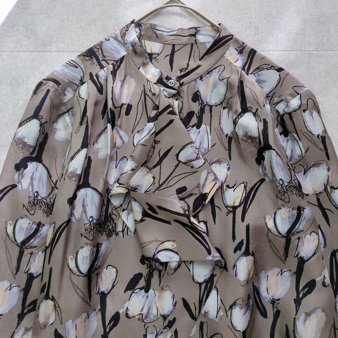 美品✨ トゥモローランドコレクション シルク100% ブラウス ボウタイ 花柄