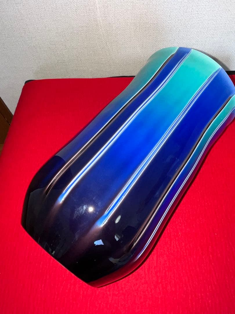 【極上品】人間国宝 徳田八十吉（正彦銘）彩釉 線文 花瓶 約26.5㎝ T248