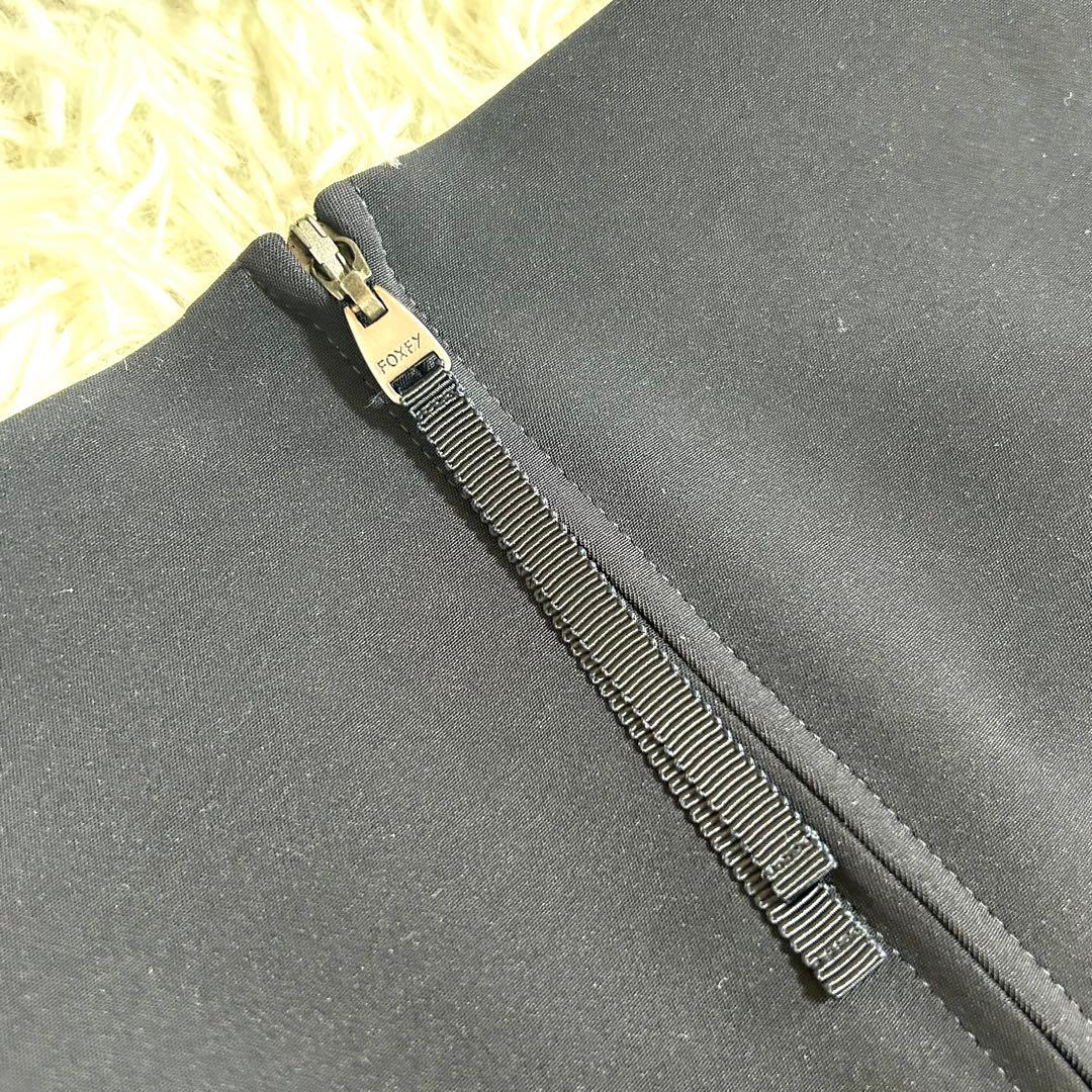 極美品✨フォクシー 洗える◎マットストレッチギャザードレス フレアワンピース