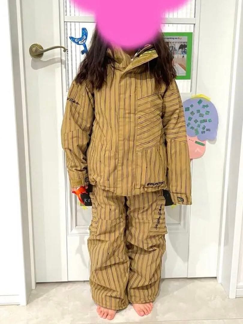 美品　Burton キッズ　スノーボード　ウェア 110 バートン　ストライプ