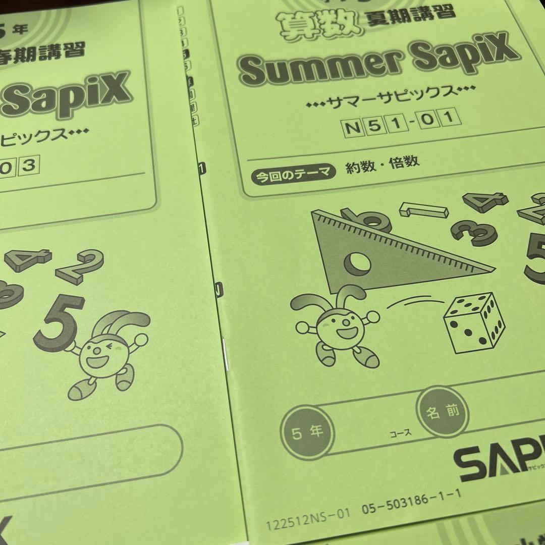 ㉒AA 未使用❣️SAPIXサピックス　5年　算数　季節講習　フルセット