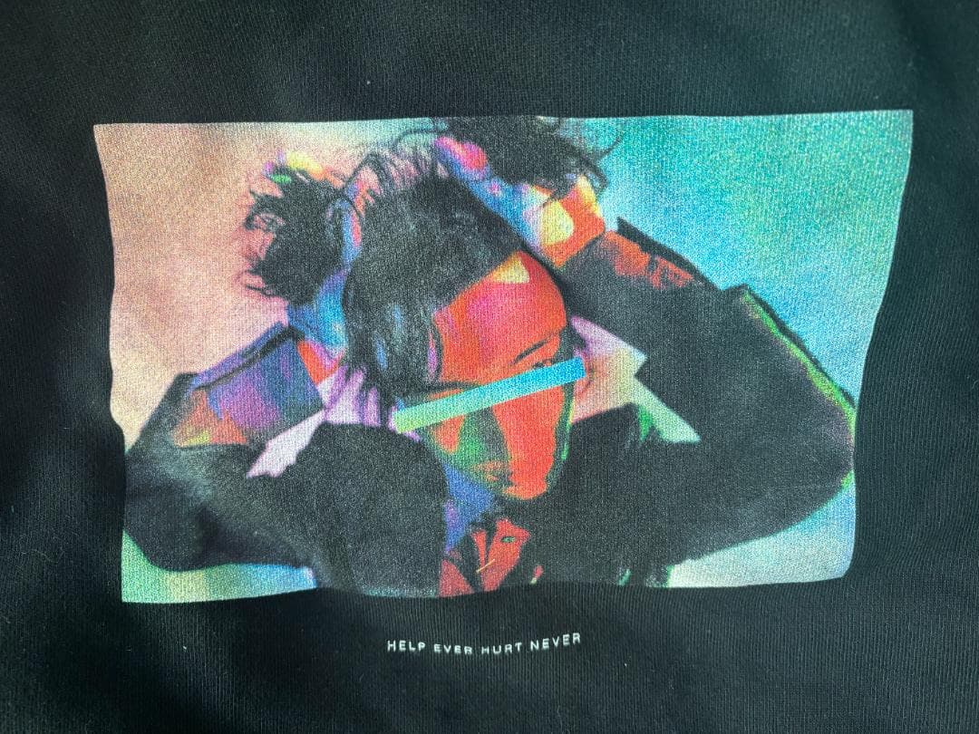 藤井風 HEHN カラフルグラフィック ブラックフード付きパーカー M