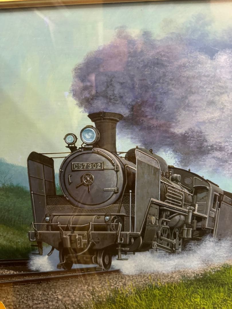 油絵p-10号　SL 塩田満男　一枚の檜　日仏現代美術展金賞