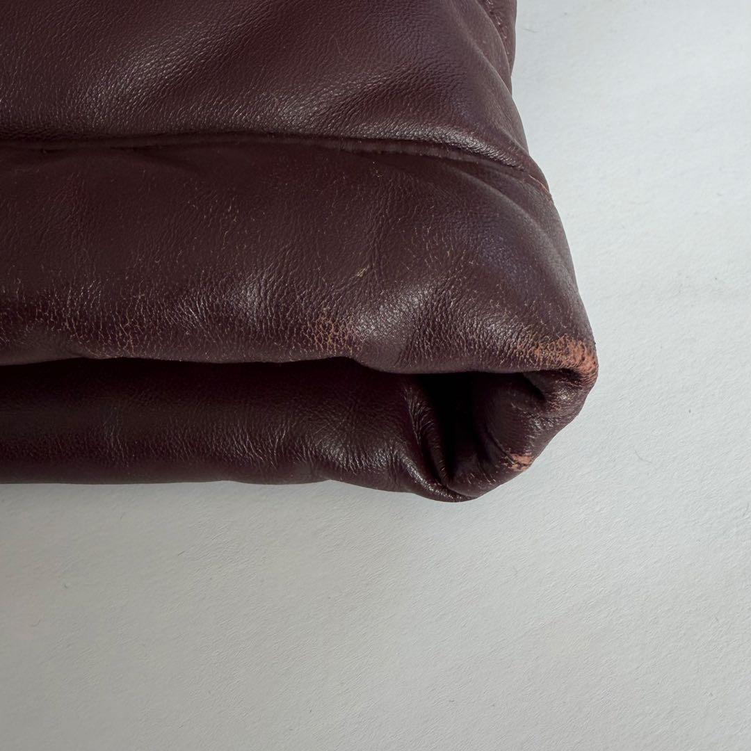 00’s Supreme Leather Puffy Vest / M