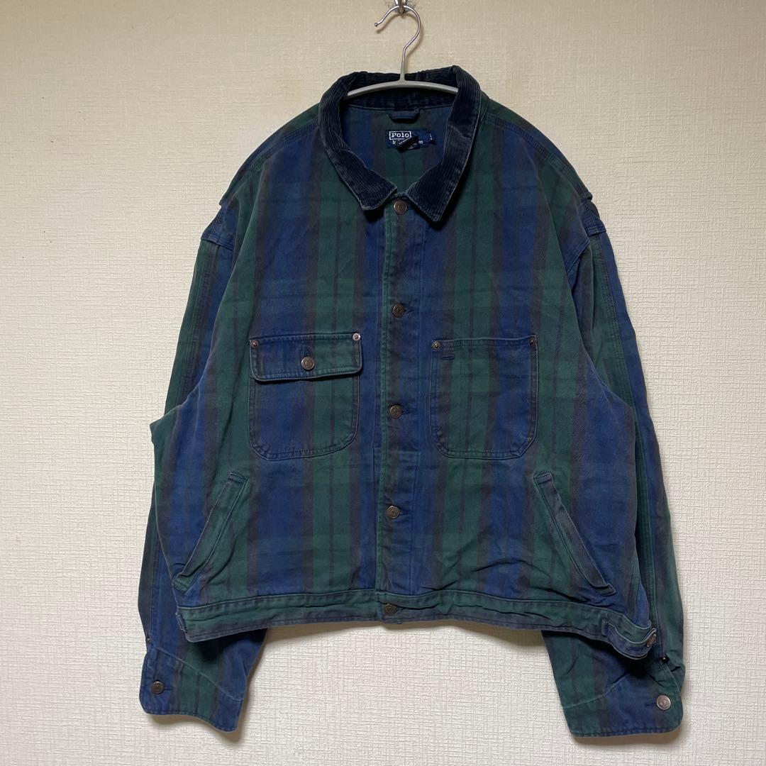 90s Polo Ralph Lauren USA製 チェック　デニムジャケット
