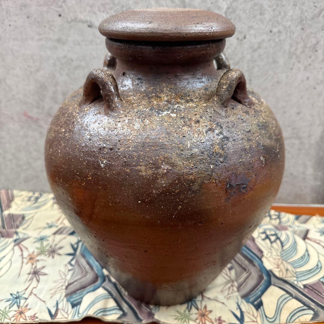 壺屋焼.荒焼.灰被り.酒器大壺