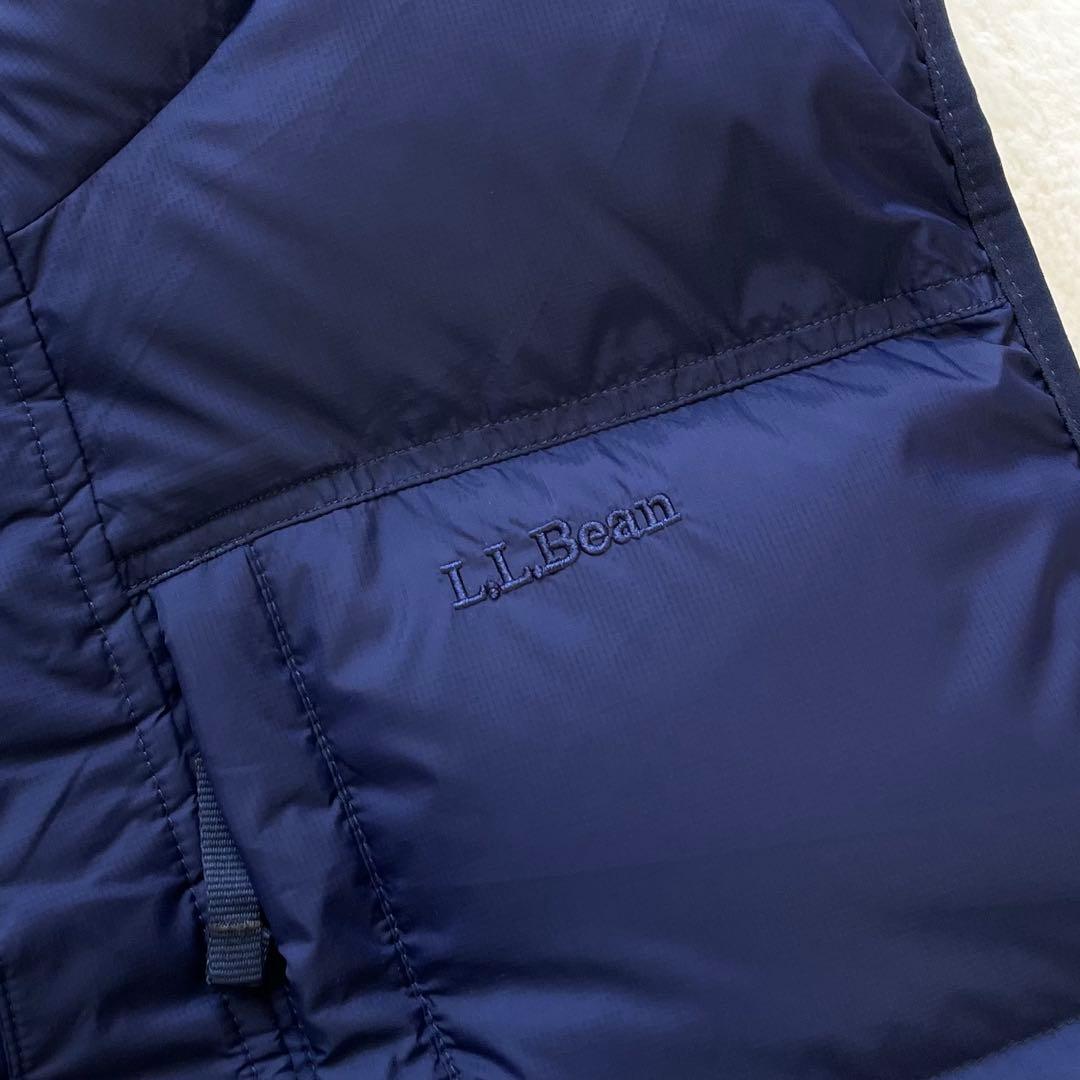 L.L.Bean ダウンベスト 肉厚 ネイビーブルー L 刺繍ロゴ