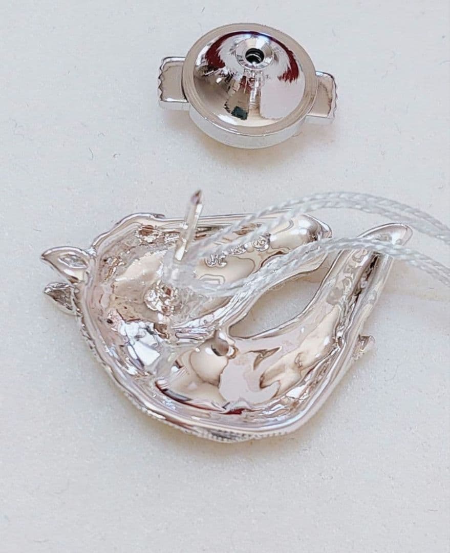 未使用品 碌山 馬 エメラルド シルバー ピンブローチ