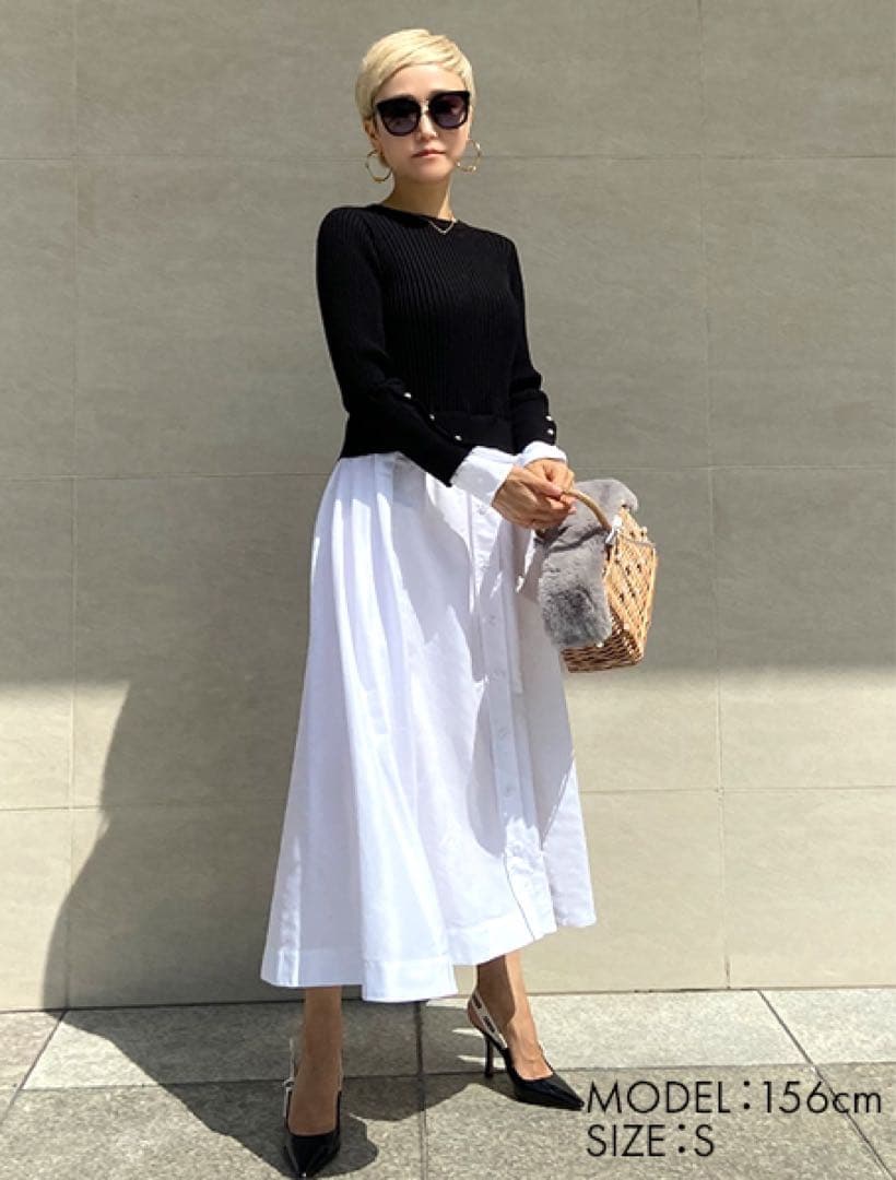 poke　　jenne バックパール大人フレンチドッキングワンピース　M