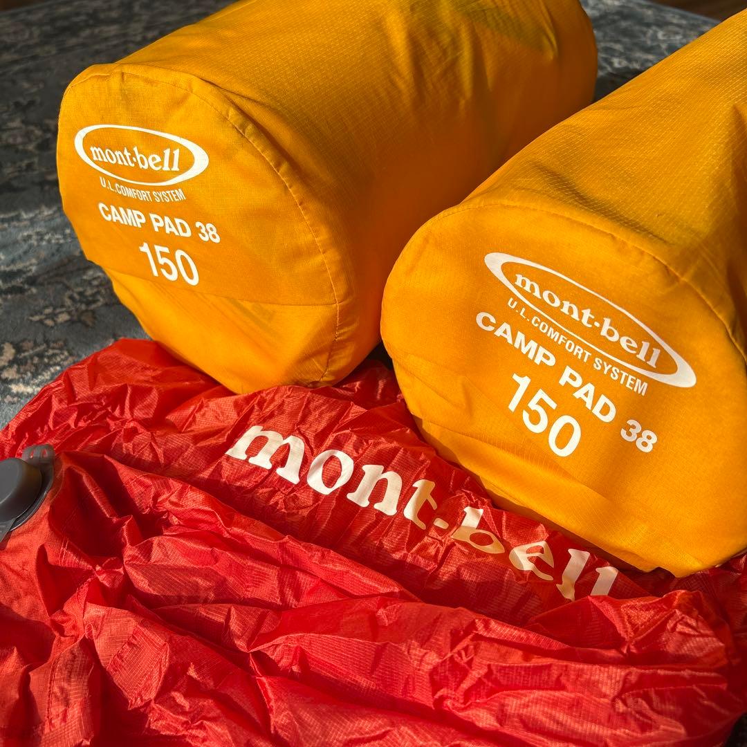 モンベル　mont-bell キャンプパッド 38 2個セット　ポンプバッグ付