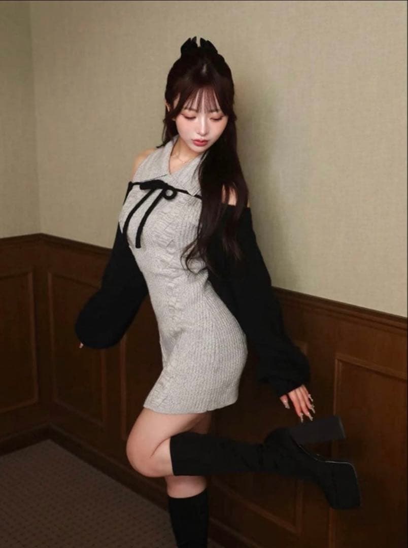 【即日発送可】Darich ショートボレロニットミニワンピース