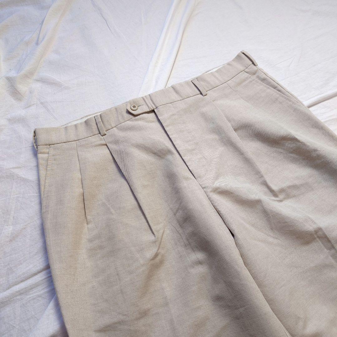 【90～00s】perry ellis コットンリネンパンツ 古着 ワイド