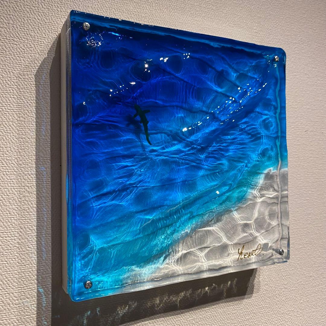 レジンアート　波紋　海アート　オーシャンアート　インテリアパネル