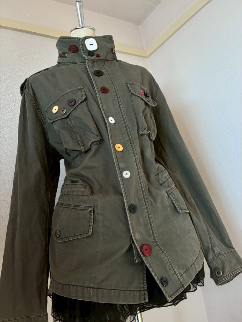 激レア✴︎y2kボタン再構築　ミリタリーライダース　平成ギャル　ストリートNANA