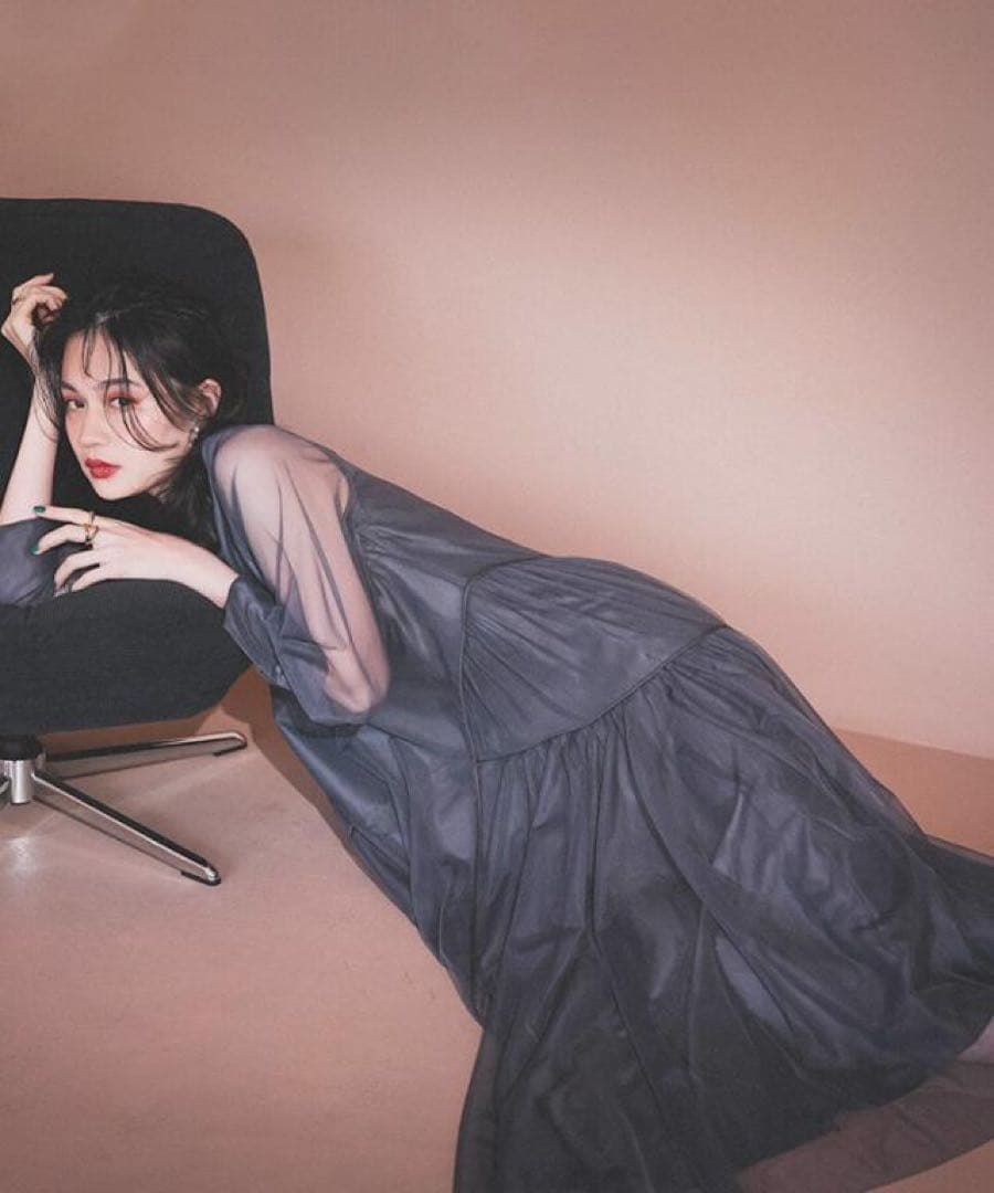 ANDRESD チュールパイピングAラインドレス