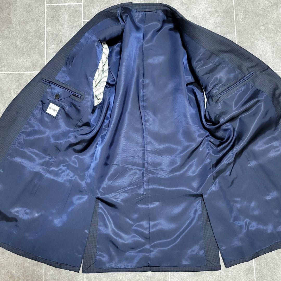 ★美品 ビームスエフ 超高級 ネイビー スーツ