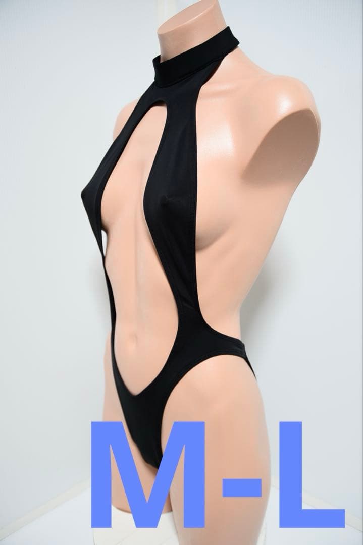 ブラックハイネックカットアウト水着