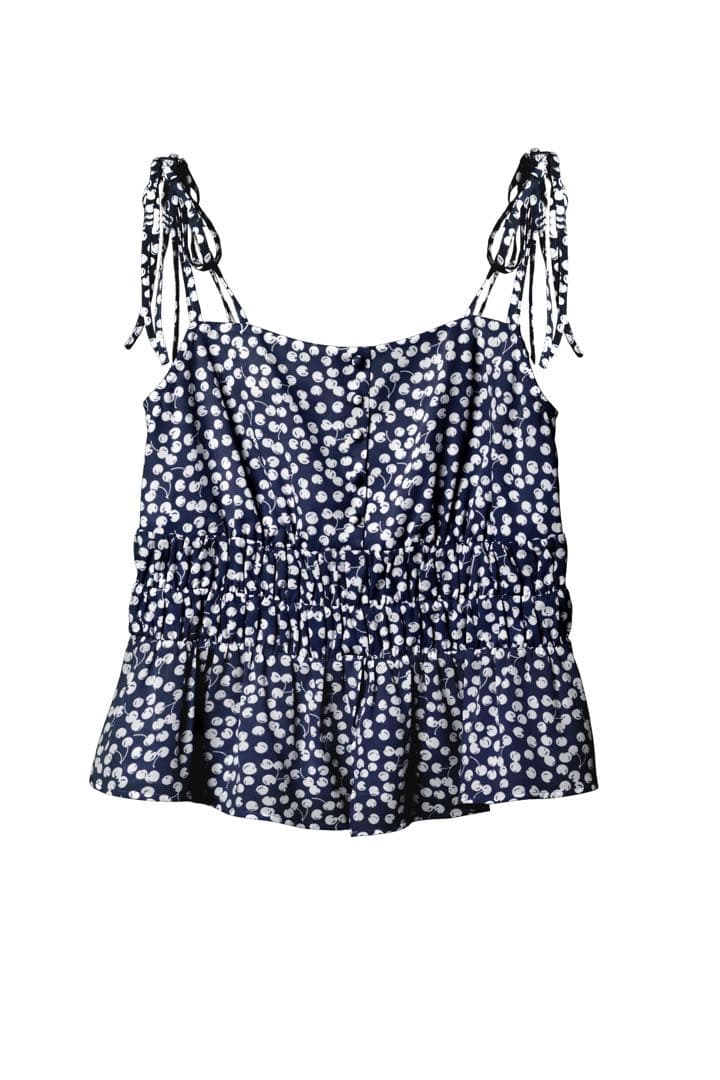トップス Herlipto Cherry Pattern Strap Top navy
