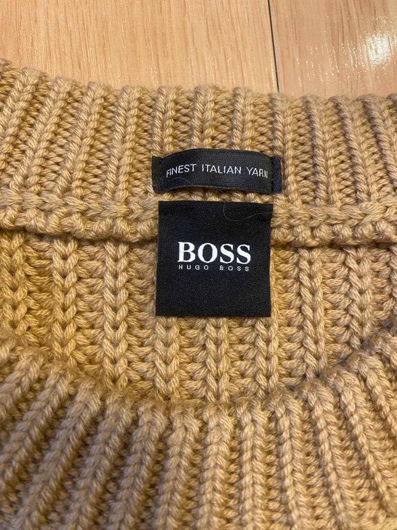 メンズ　XL BOSS ベージュ クルーネック ニットセーター