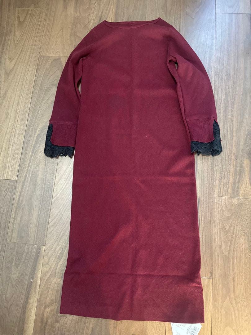 arpagestory袖口レースニットワンピースアルページュストーリー