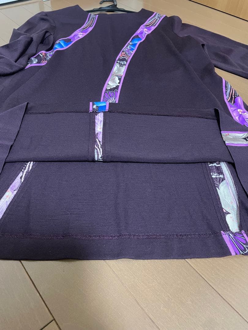 レオナール LEONARD 長袖ニット　チュニック　42パープル