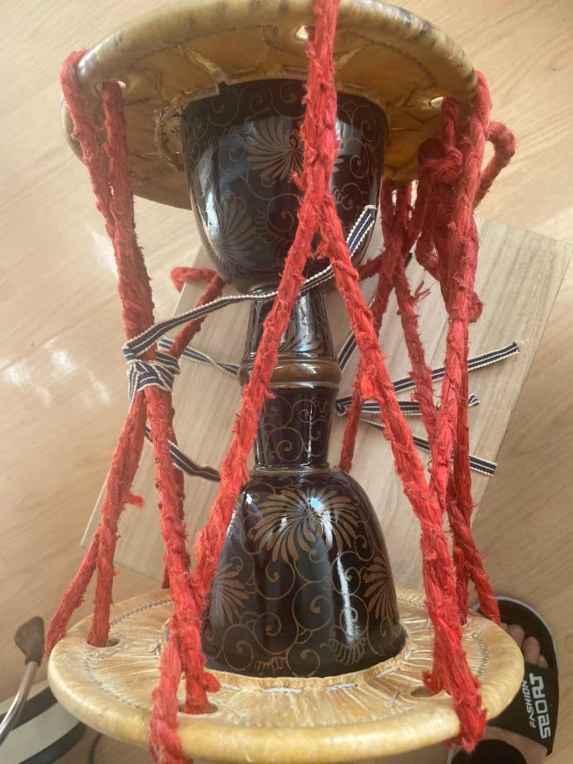 和楽器　大鼓 金剛模様付き(本漆、本麻使用)