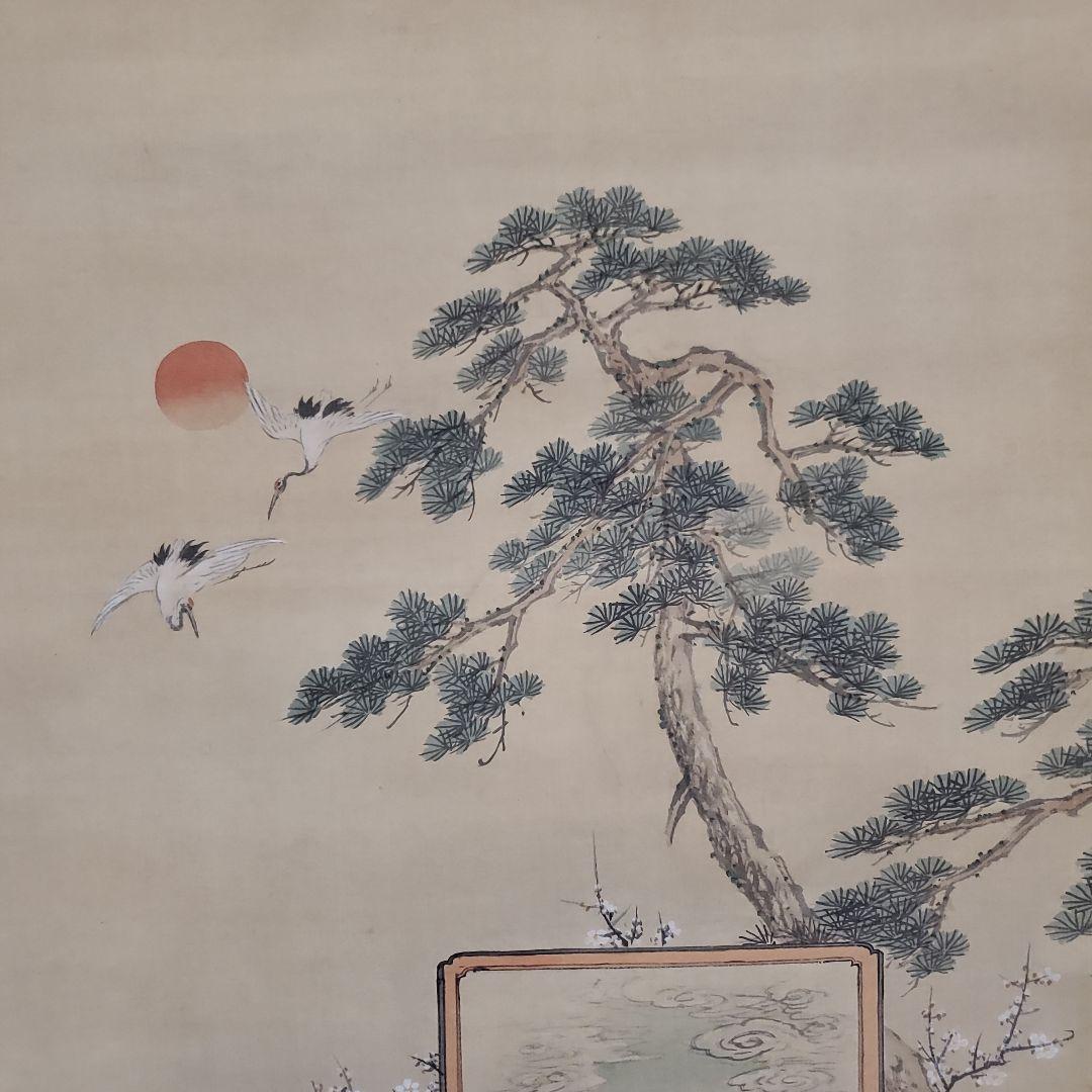 掛け軸　郭子儀祝賀図　学仙　(肉筆)