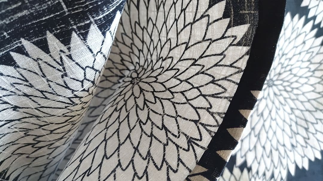 綿麻の浴衣　菊柄