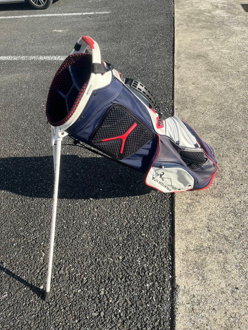 サンマウンテン ゴルフスタンドバッグ ネイビー/ホワイト/レッド