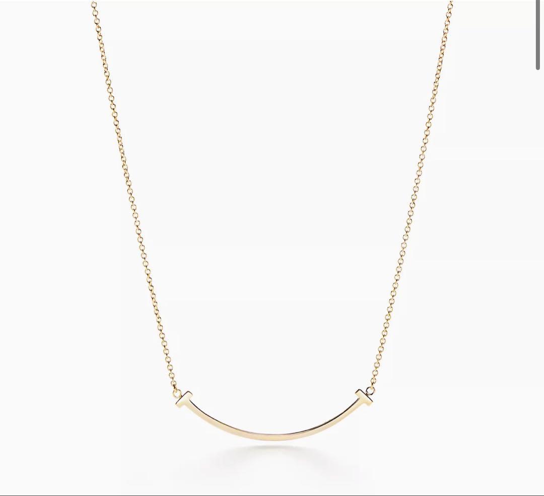 Tiffany T スマイルペンダント スモール　イエローゴールド