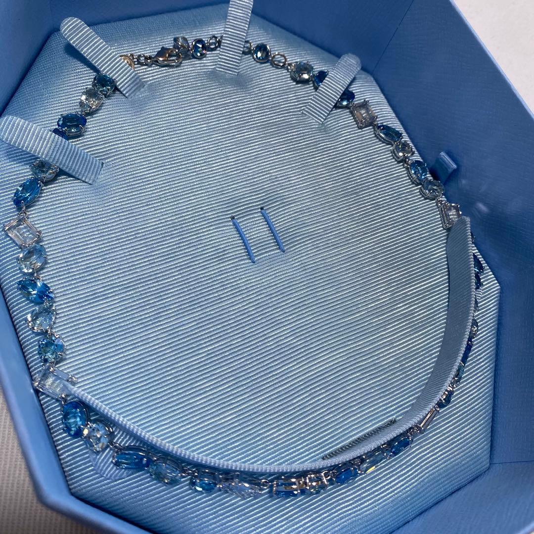 アクセサリー Swarovski Gema Necklace Mixed Cuts Blue