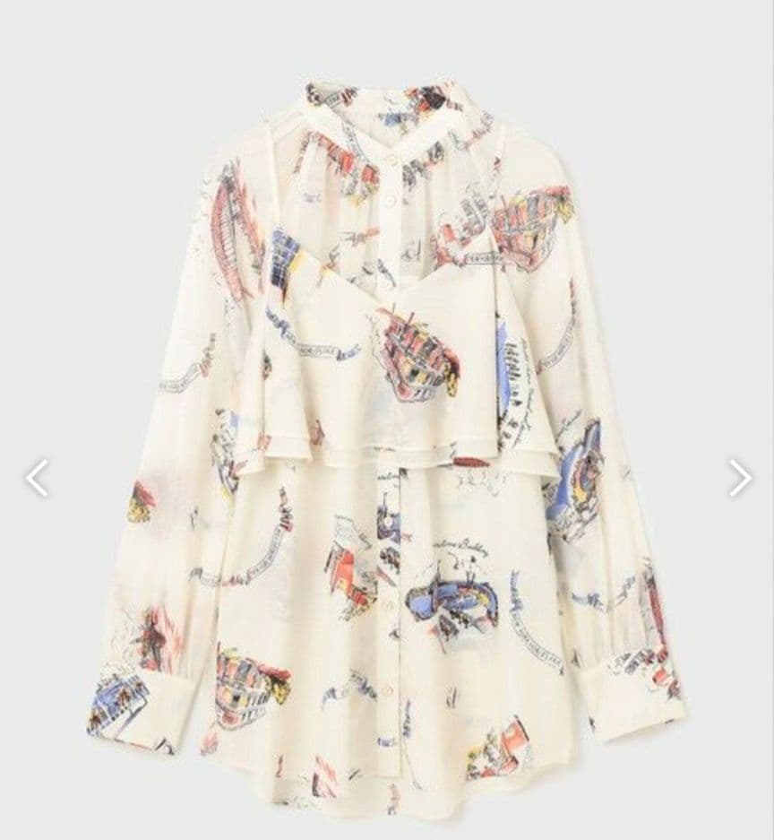 グレースコンチネンタル　ダイアグラム　スーヴェニールプリントブラウス