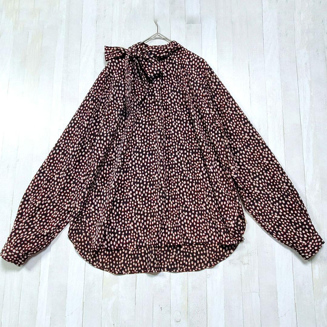 soeju レオパード柄 ボウタイ ブラウス 手洗い可