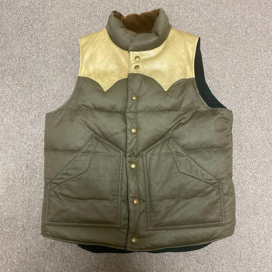RRL ダウンベスト　リバーシブル　牛革 レザーヨーク　最終値下げ