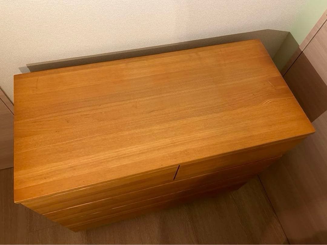 【希少廃盤品】MUJI無印 オーク材 4段チェスト 脚付　幅80奥行40高さ83