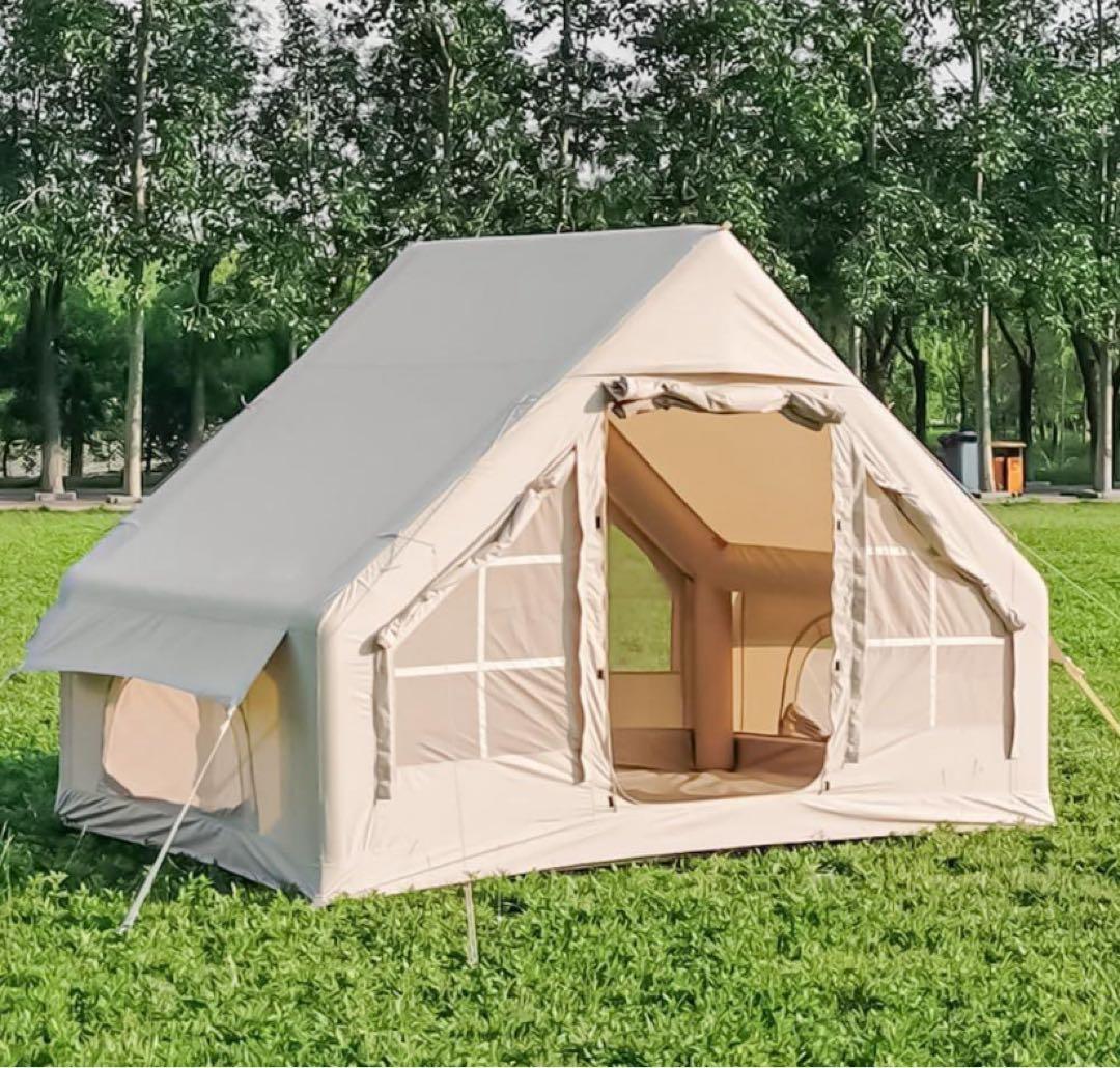 エアーテント 2～6人用 テント大型 キャンプテント 折りたたみ ハンドポンプ付