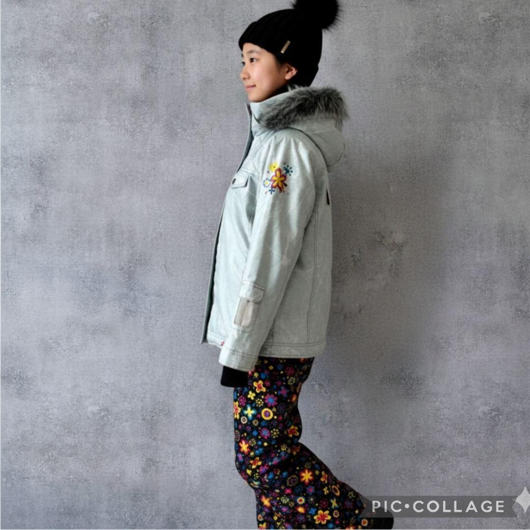 【極美品】phenix スノーガールズ スキーウェア 上下 花柄 ファー150