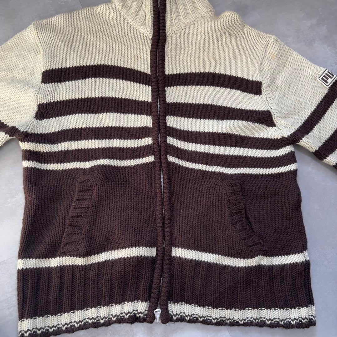 希少　80s - PUMA プーマ　ドライバーズニット　カウチン　茶色　トルコ製