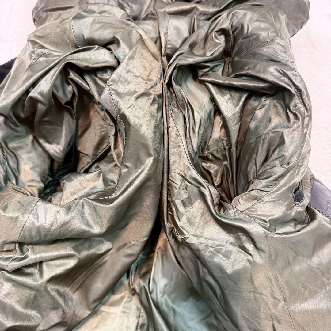 イサムカタヤマバックラッシュ レザー ダウンジャケット ラムレザー フード