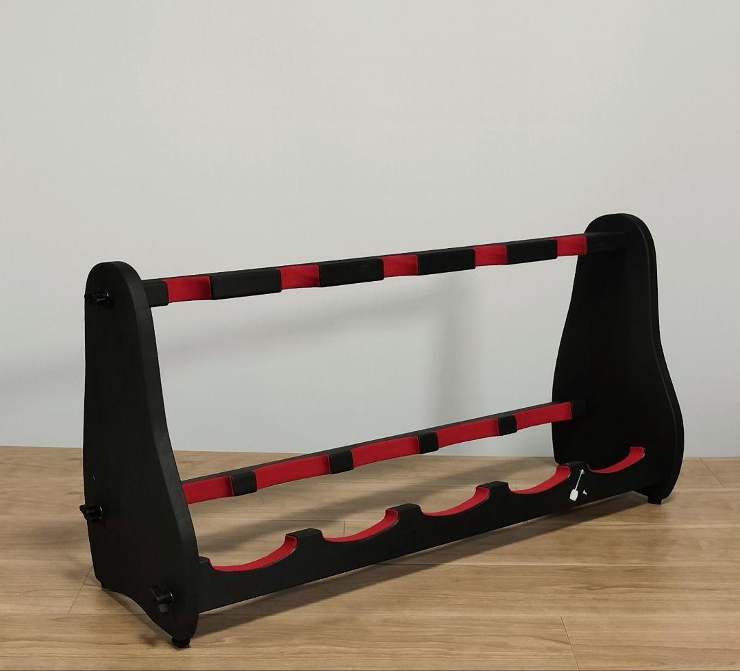 ♪手作り　三味線用スタンド木製 5丁並び　細棹　津軽　三線　教室にも♪